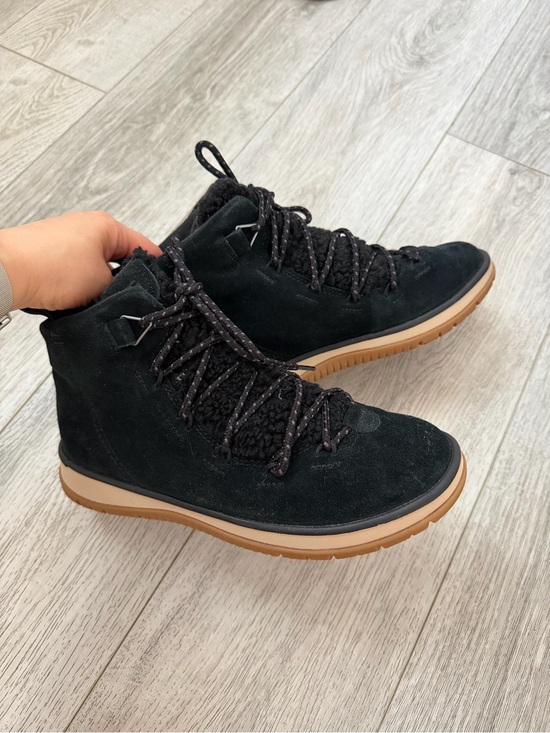 UGG Shoes - UGG Women’s Black Suede Lace-Up Ankle Boots - Fleece Lined